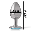 INTENSE - ALUMINUM METAL ANAL PLUG BLUE HEART SIZE L - Afbeelding 4