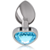 INTENSE - ALUMINUM METAL ANAL PLUG BLUE HEART SIZE L - Afbeelding 2