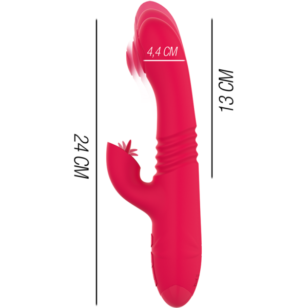 INTENSE - DUA MULTIFUNCTION RECHARGEABLE UP & DOWN VIBRATOR WITH RED TONGUE - Afbeelding 4