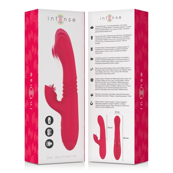 INTENSE - DUA MULTIFUNCTION RECHARGEABLE UP & DOWN VIBRATOR WITH RED TONGUE - Afbeelding 6