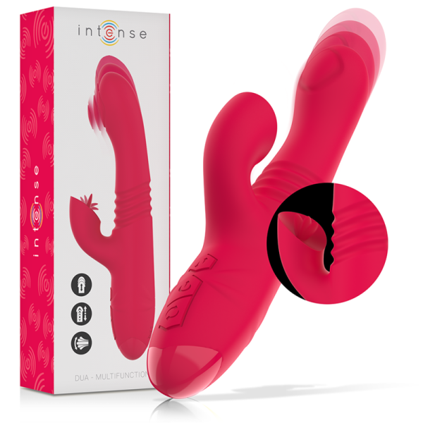 INTENSE - DUA MULTIFUNCTION RECHARGEABLE UP & DOWN VIBRATOR WITH RED TONGUE - Afbeelding 2