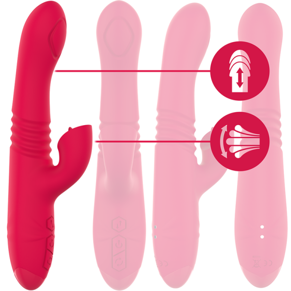 INTENSE - DUA MULTIFUNCTION RECHARGEABLE UP & DOWN VIBRATOR WITH RED TONGUE - Afbeelding 3