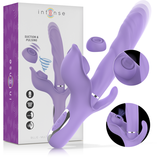 INTENSE - BILLIE MULTIFUNCTION RECHARGEABLE VIBRATOR SUCTION & PULSING PURPLE - Afbeelding 2