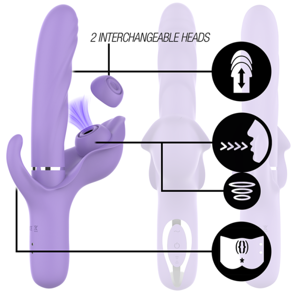 INTENSE - BILLIE MULTIFUNCTION RECHARGEABLE VIBRATOR SUCTION & PULSING PURPLE - Afbeelding 3