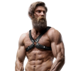 FETISH SUBMISSIVE ATTITUDE - MEN'S ADJUSTABLE ECO-LEATHER CROSS CHEST BULLDOG HARNESS - Afbeelding 3