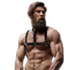 FETISH SUBMISSIVE ATTITUDE - ADJUSTABLE ECO-LEATHER CHEST HARNESS WITH NECKLACE FOR MEN - Afbeelding 2