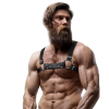 FETISH SUBMISSIVE ATTITUDE - MEN'S ECO-LEATHER BULLDOG CHEST HARNESS SIZE M/L - Afbeelding 3