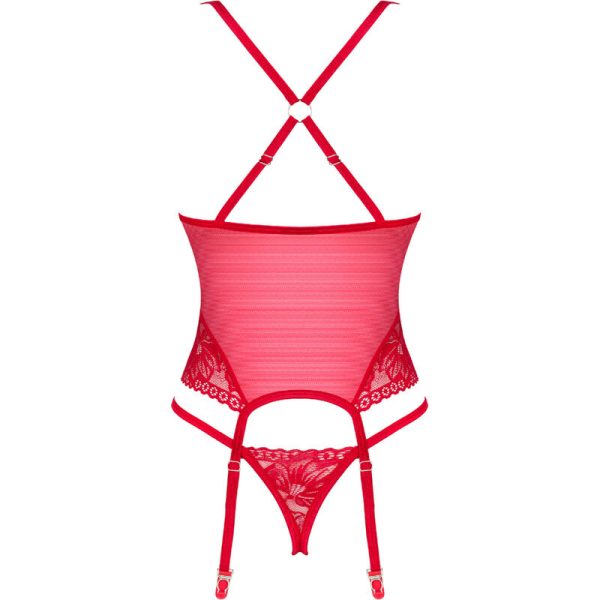 OBSESSIVE - LACELOVE CORSET RED XS/S - Afbeelding 6