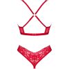 OBSESSIVE - LACELOVE SET TWO PIECES CUPLESS RED XS/S - Afbeelding 6