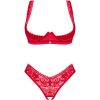 OBSESSIVE - LACELOVE SET TWO PIECES CUPLESS RED XS/S - Afbeelding 5
