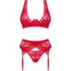 OBSESSIVE - LACELOVE SET THREE PIECES RED XS/S - Afbeelding 5
