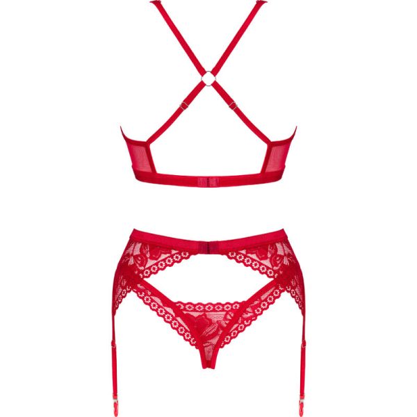 OBSESSIVE - LACELOVE SET THREE PIECES RED M/L - Afbeelding 6