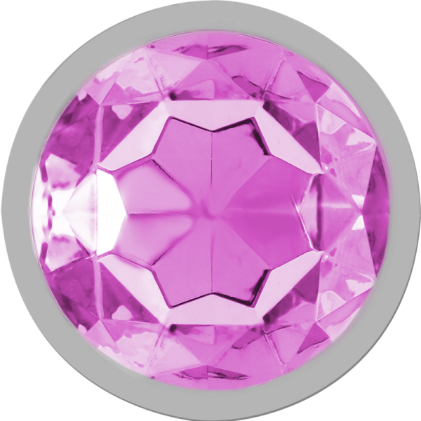 INTENSE - ALUMINUM METAL ANAL PLUG WITH PINK CRYSTAL SIZE L - Afbeelding 4