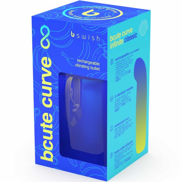 B SWISH - BCUTE CURVE INFINITE CLASSIC LIMITED EDITION BLUE SILICONE RECHARGEABLE VIBRATOR - Afbeelding 6