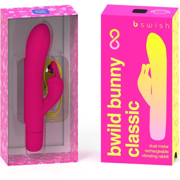 B SWISH - BWILD BUNNY INFINITE CLASSIC RECHARGEABLE VIBRATOR PINK SILICONE - Afbeelding 2