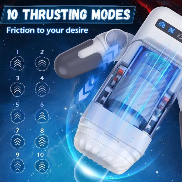 GAME CUP - THRUSTING VIBRATION MASTURBATOR WITH HEATING FUNCTION AND MOBILE SUPPORT - BLACK - Afbeelding 9