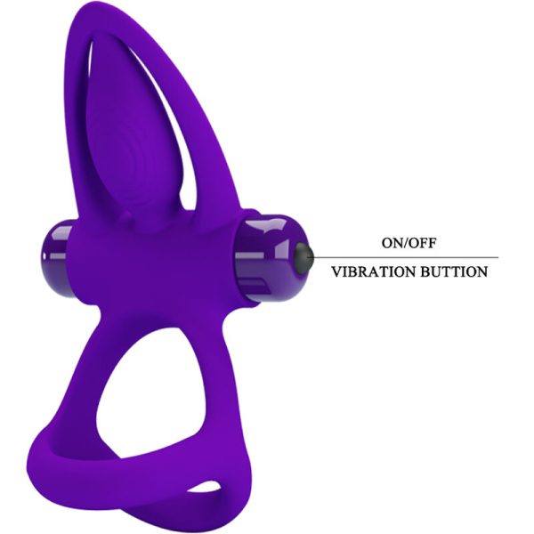 PRETTY LOVE - VIBRATOR RING 10 VIBRATIONS VIOLET SILICONE - Afbeelding 7