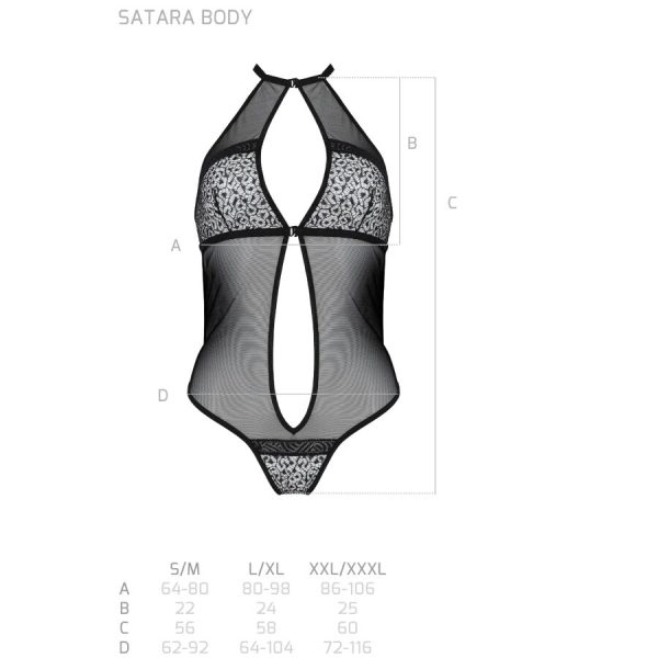 PASSION - SATARA BODY EROTIC LINE BLACK L/XL - Afbeelding 4