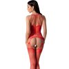 PASSION - BS095 RED BODYSTOCKING ONE SIZE - Afbeelding 2