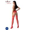 PASSION - S028 RED STOCKINGS WITH GARTER ONE SIZE - Afbeelding 4
