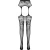 PASSION - S029 BLACK TIGHTS WITH GARTER ONE SIZE - Afbeelding 5