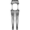 PASSION - S029 BLACK TIGHTS WITH GARTER ONE SIZE - Afbeelding 6