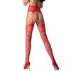 PASSION - S030 RED STOCKINGS WITH GARTER ONE SIZE - Afbeelding 2