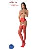 PASSION - S030 RED STOCKINGS WITH GARTER ONE SIZE - Afbeelding 3