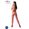 PASSION - S030 RED STOCKINGS WITH GARTER ONE SIZE - Afbeelding 4
