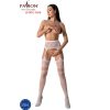 PASSION - S030 WHITE STOCKINGS WITH GARTER ONE SIZE - Afbeelding 3