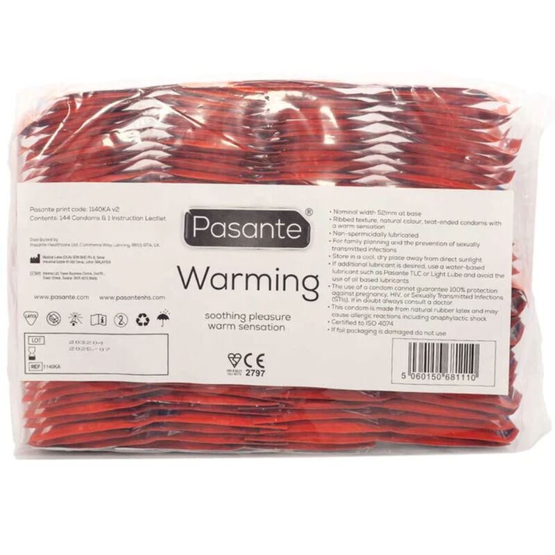 PASANTE - CONDOMS WARMING EFFECT BAG 144 UNITS - Afbeelding 3