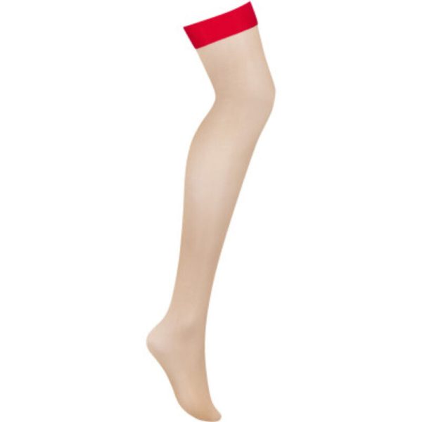 OBSESSIVE - S814 STOCKINGS RED L/XL - Afbeelding 5