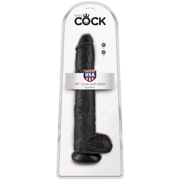 KING COCK - REALISTIC PENIS WITH BALLS 30.5 CM BLACK - Afbeelding 6