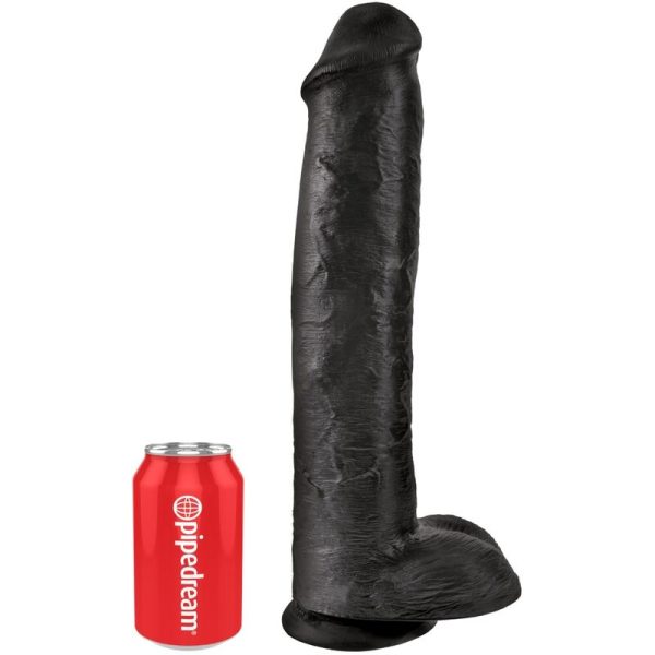KING COCK - REALISTIC PENIS WITH BALLS 34.2 CM BLACK - Afbeelding 5