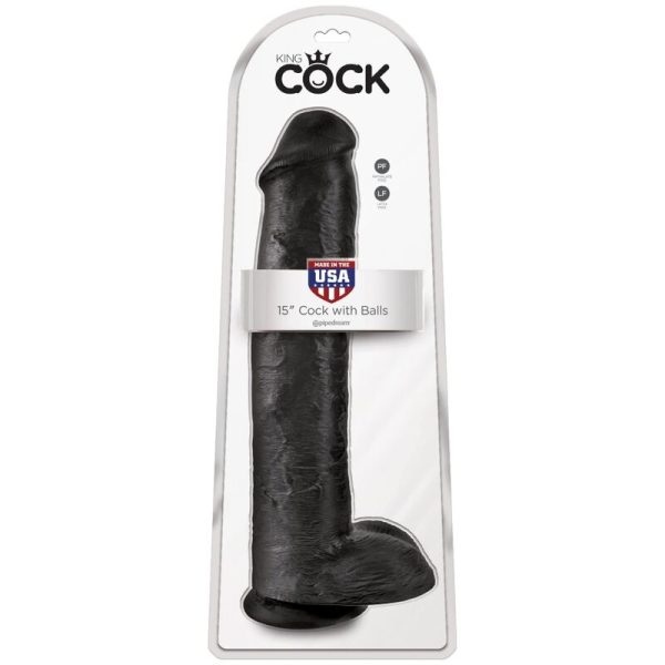KING COCK - REALISTIC PENIS WITH BALLS 34.2 CM BLACK - Afbeelding 6