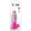 KING COCK - CLEAR REALISTIC PENIS WITH BALLS 15.2 CM PINK - Afbeelding 2
