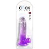 KING COCK - CLEAR REALISTIC PENIS WITH BALLS 15.2 CM PURPLE - Afbeelding 2