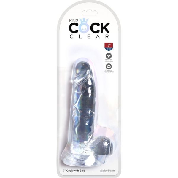KING COCK - CLEAR REALISTIC PENIS WITH BALLS 15.2 CM TRANSPARENT - Afbeelding 5