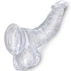 KING COCK - CLEAR REALISTIC CURVED PENIS WITH BALLS 16.5 CM TRANSPARENT - Afbeelding 3