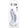 KING COCK - CLEAR REALISTIC CURVED PENIS WITH BALLS 16.5 CM TRANSPARENT - Afbeelding 4