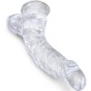 KING COCK - CLEAR REALISTIC CURVED PENIS WITH BALLS 16.5 CM TRANSPARENT - Afbeelding 2