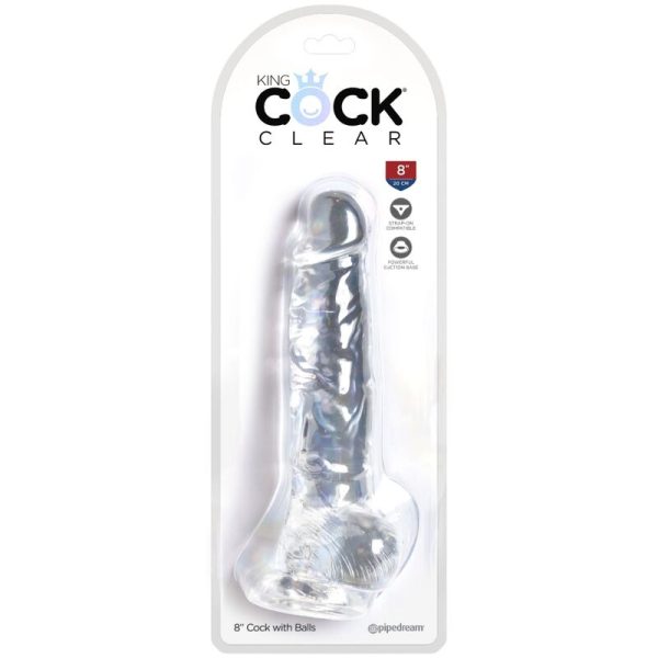 KING COCK - CLEAR REALISTIC PENIS WITH BALLS 16.5 CM TRANSPARENT - Afbeelding 5