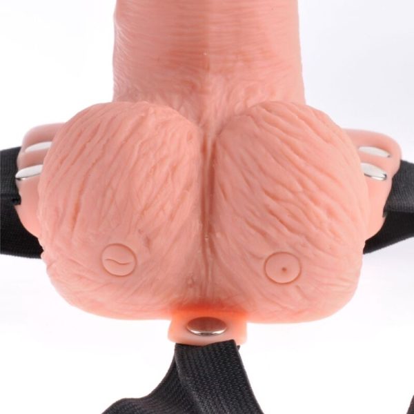 FETISH FANTASY SERIES - ADJUSTABLE HARNESS REMOTE CONTROL REALISTIC PENIS WITH RECHARGEABLE TESTICLES AND VIBRATOR 15 CM - Afbeelding 4