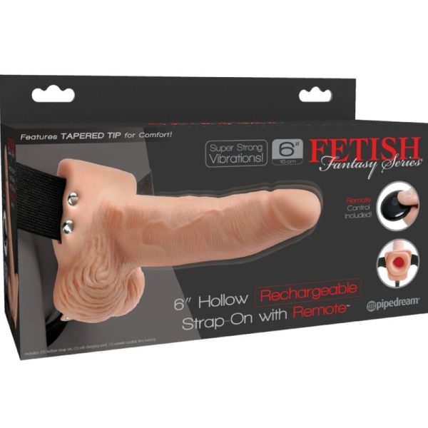 FETISH FANTASY SERIES - ADJUSTABLE HARNESS REMOTE CONTROL REALISTIC PENIS WITH RECHARGEABLE TESTICLES AND VIBRATOR 15 CM - Afbeelding 8