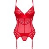 OBSESSIVE - INGRIDIA CORSET & THONG RED XS/S - Afbeelding 5