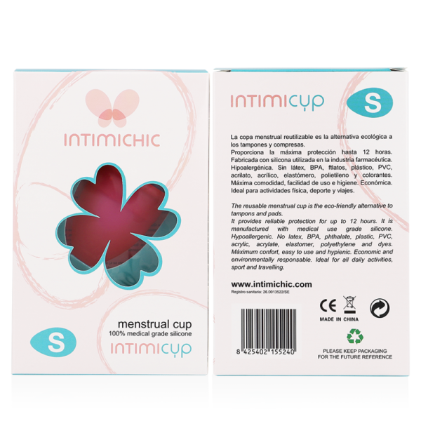 INTIMICHIC - MENSTRUAL CUP MEDICAL GRADE SILICONE - SIZE S - Afbeelding 2