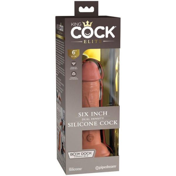 KING COCK - ELITE REALISTIC SILICONE DILDO 15.2 CM CARAMEL - Afbeelding 6