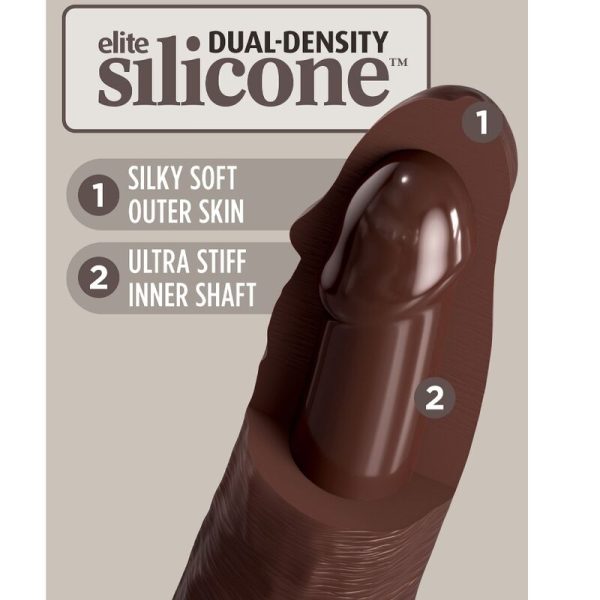 KING COCK - ELITE REALISTIC SILICONE DILDO 17.8 CM BROWN - Afbeelding 4