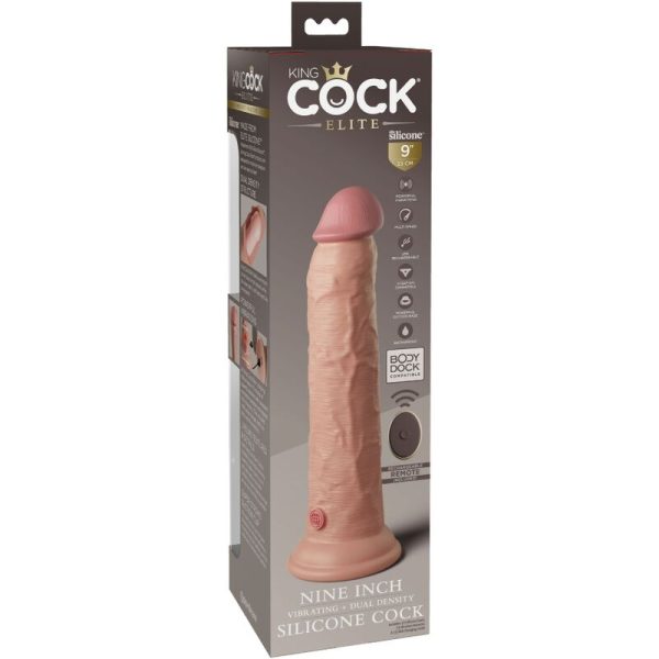 KING COCK - ELITE REALISTIC DILDO VIBRATOR & SILICONE REMOTE CONTROL 23 CM - Afbeelding 8
