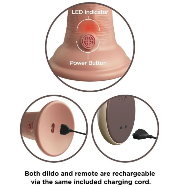KING COCK - ELITE REALISTIC DILDO VIBRATOR & SILICONE REMOTE CONTROL 23 CM - Afbeelding 3
